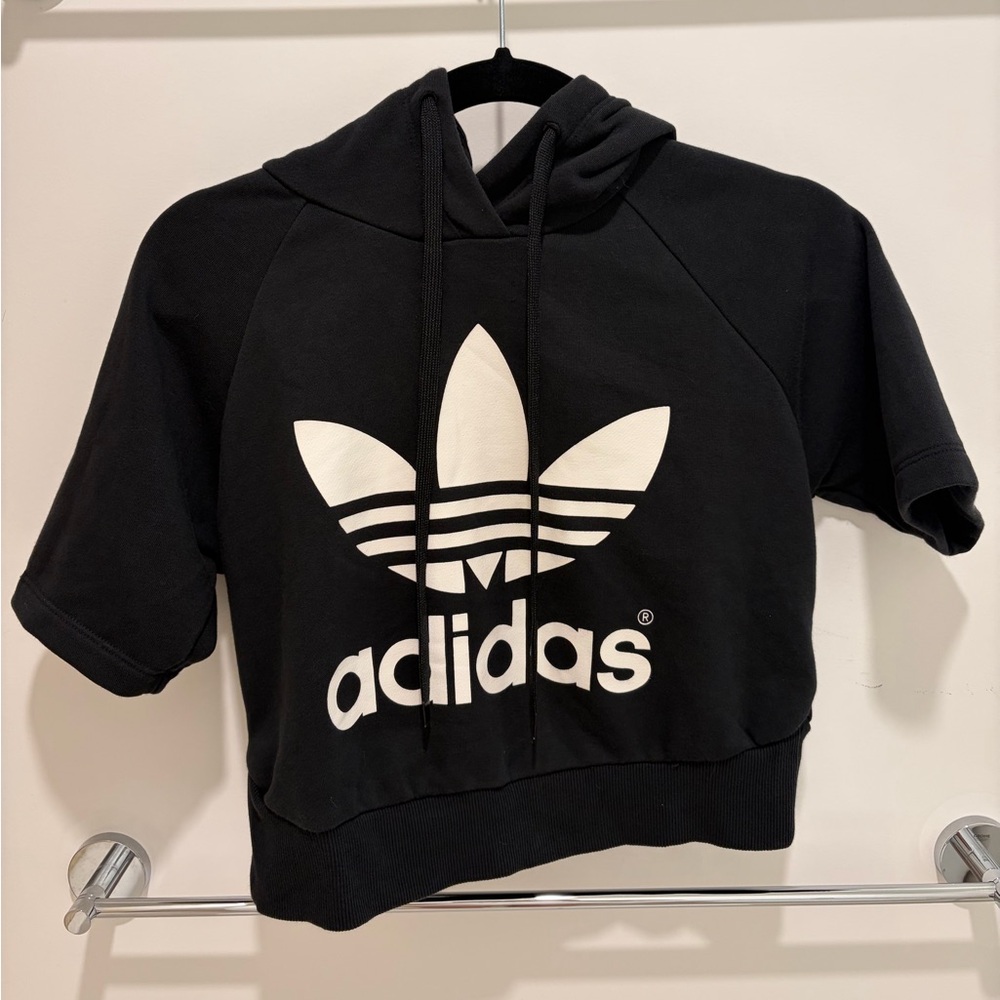 Adidas Cropped Black Hoodie (size XS)
